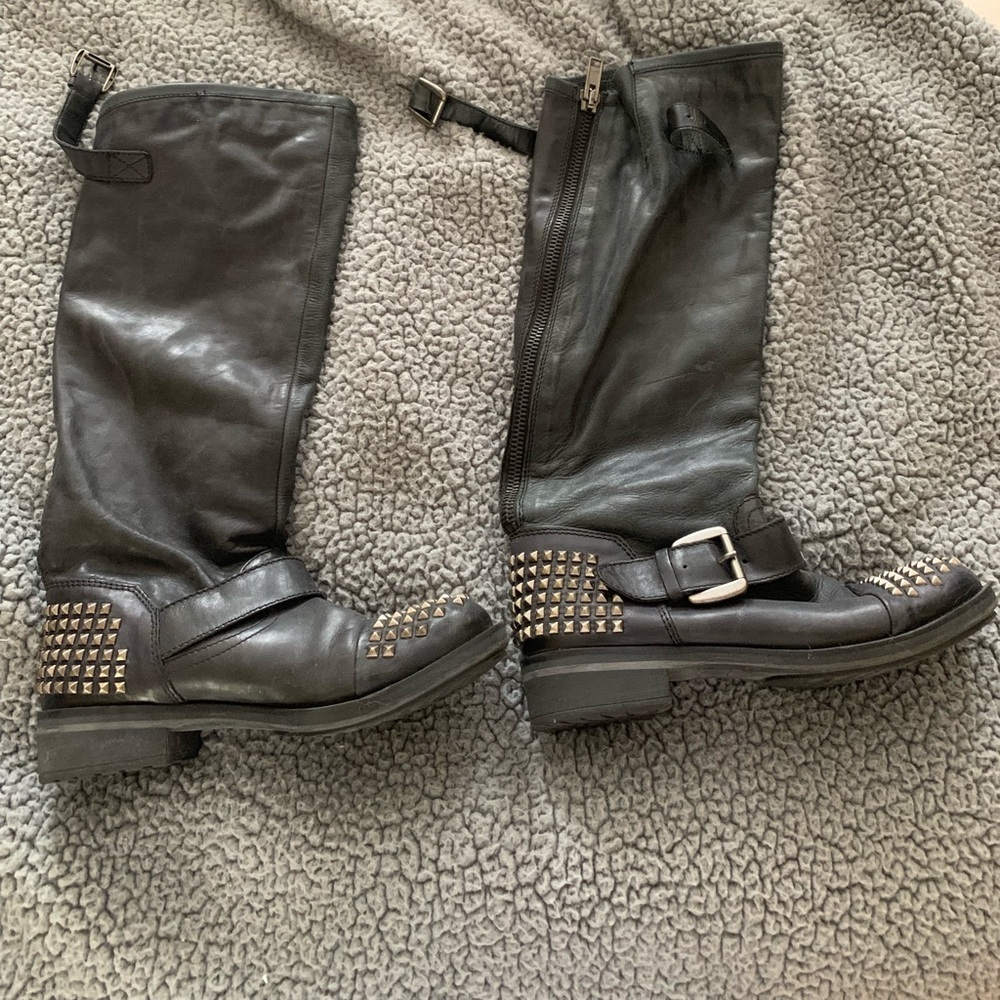 Steve Madden leather studded knee boots